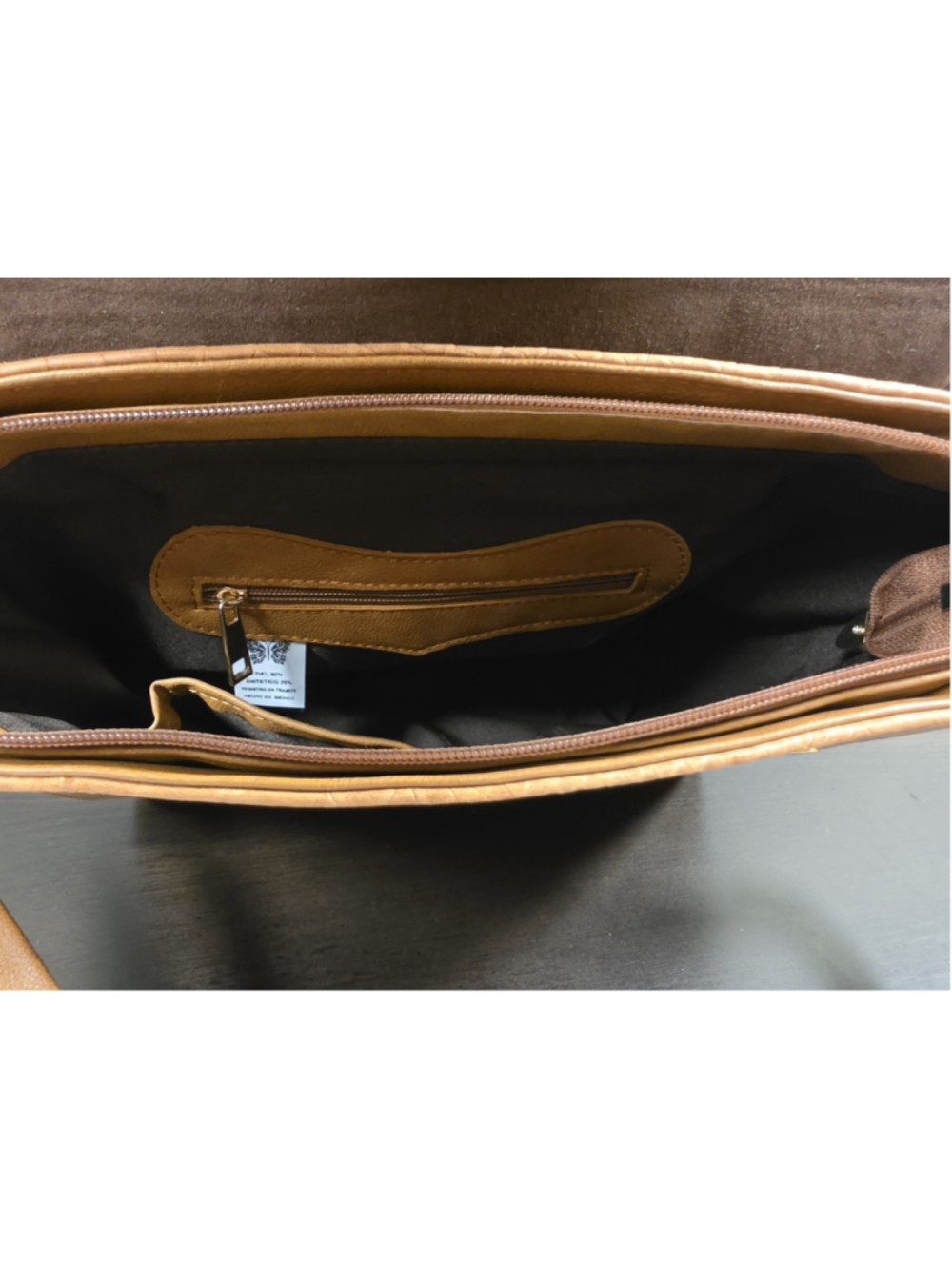Bow Cognac Brown Snake Skin Embossed Tooled Artisan Cowhide LEATHER Bag Purse - Picture 12 of 16